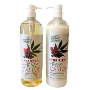Natural Therapy HEMP+CASTOR SHAMPOO & CONDITIONER BUNDLE 33.8oz/30.6oz